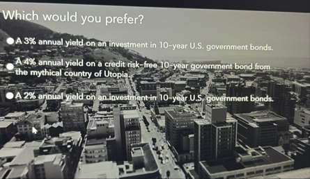 Which would you prefer? A 3 % annual yield on ant