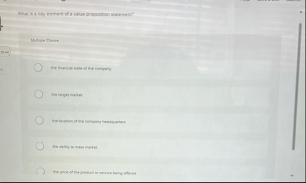 What is a key element of a value proposition