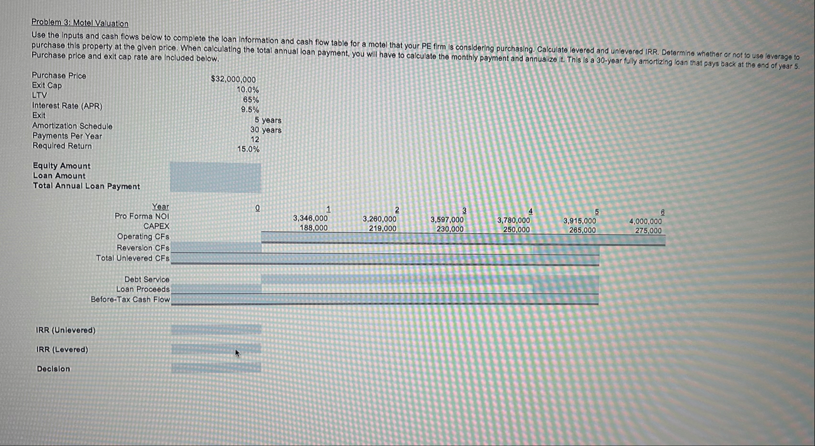 Fill all blue cells with formulas onlyProblem 3 :