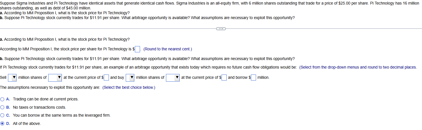 shares outstanding, as well as debt of \ ( \ $ 4