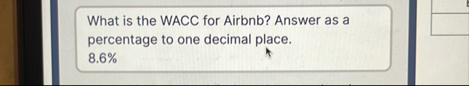 What is the WACC for Airbnb? Answer as a