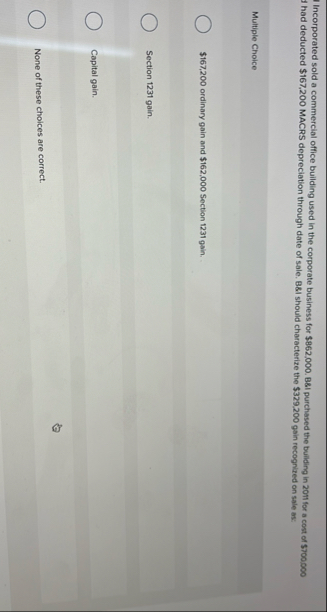 Incorporated sold a commercial office building