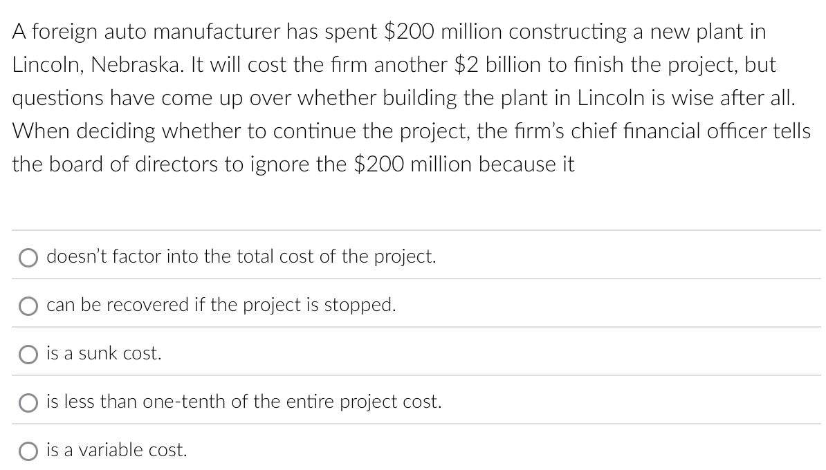 A foreign auto manufacturer has spent \ ( \ $ 2 0
