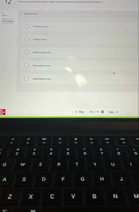 1 2 Fallure by a promissory notes' maker to pay