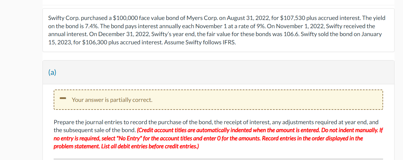 Swifty Corp. purchased a \ ( \ $ 1 0 0 , 0 0 0 \