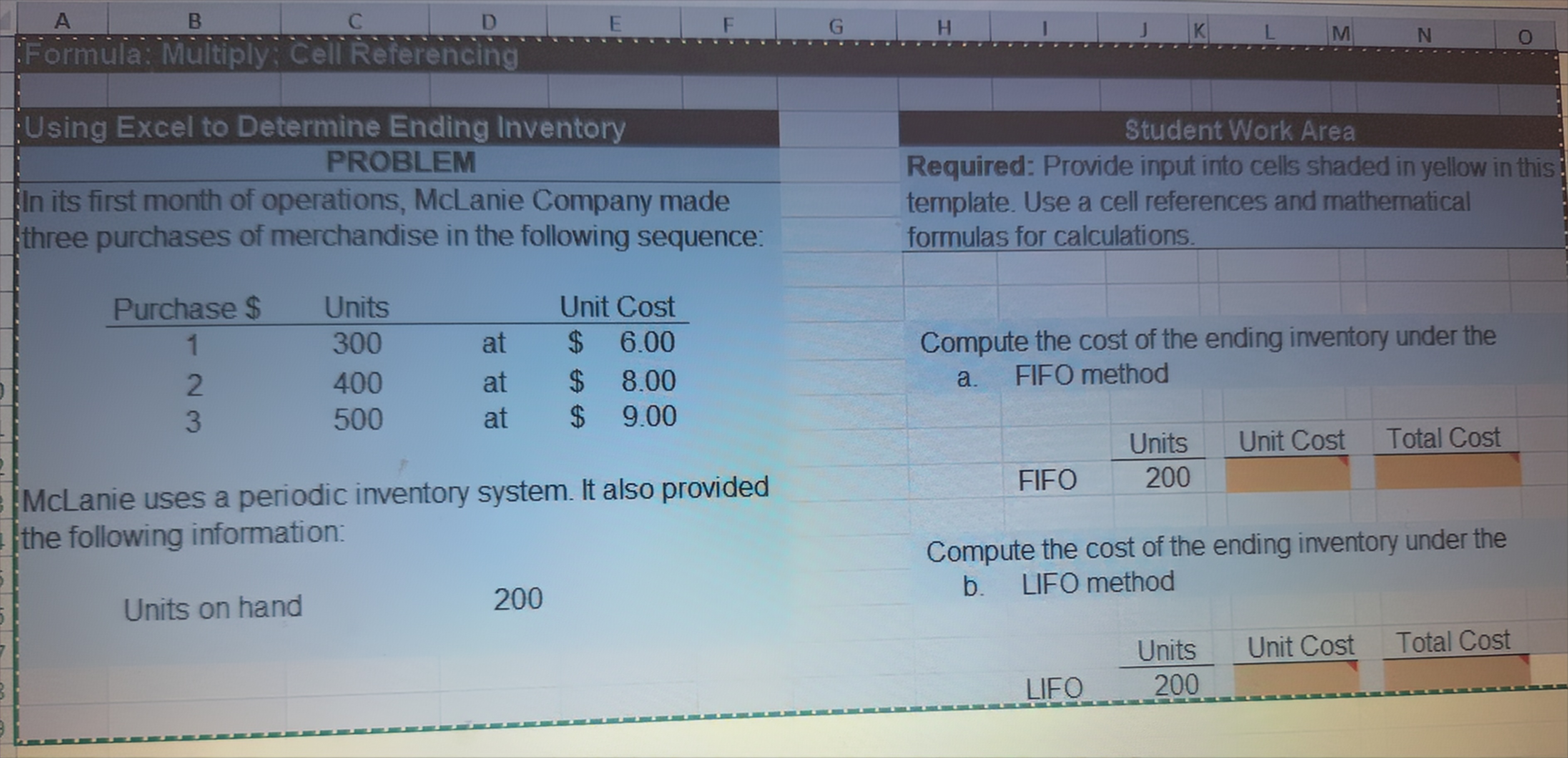 Formula: Multiply; Cell Reierencing Using Excel