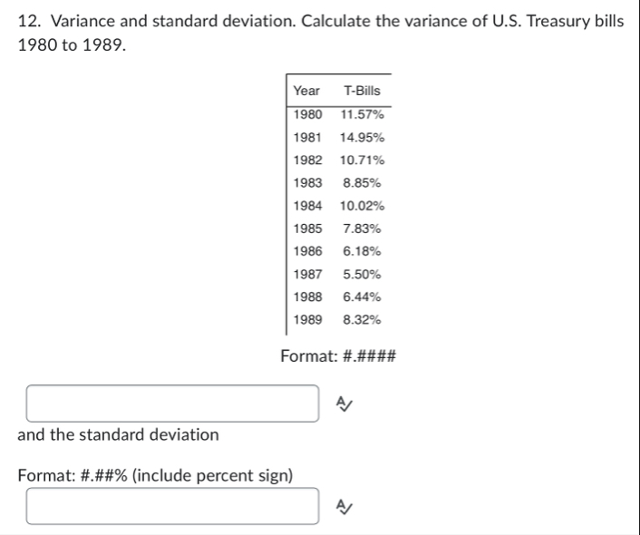 Variance and standard deviation. Calculate the