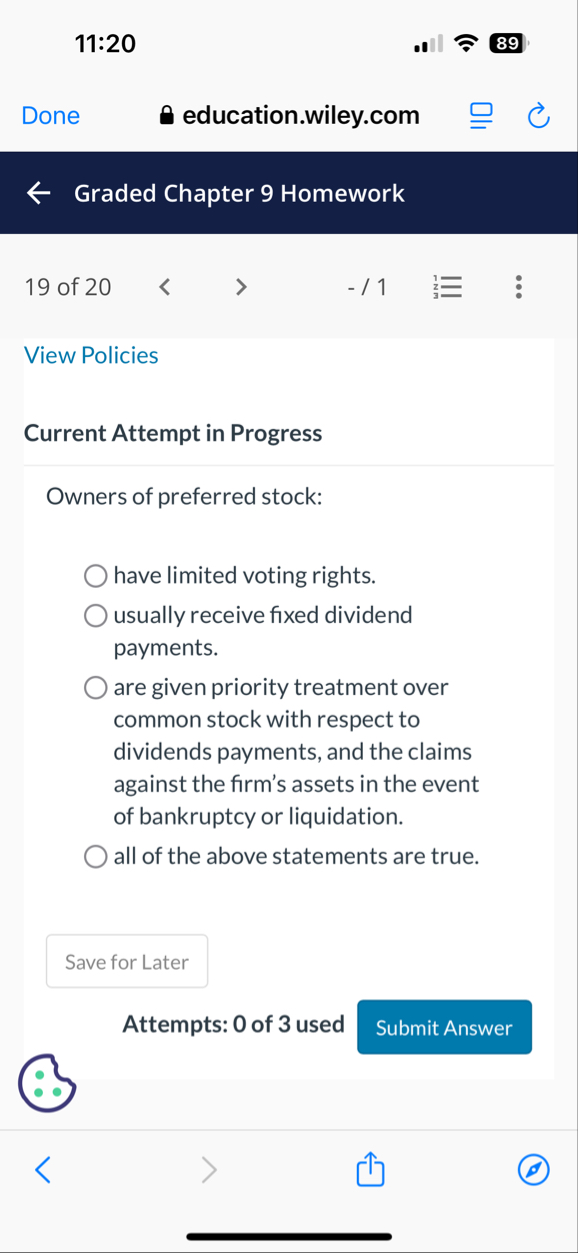 1 1 : 2 0 8 9 Done education.wiley.com Graded