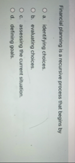 Financial planning is a recursive process that