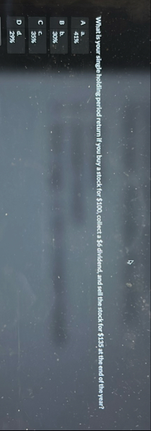 What is your single holding period return if you