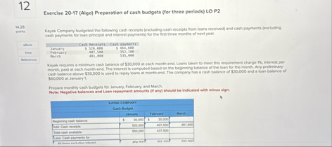 Esercise 2 0 - 1 7 ( Algo ) Preparation of cash