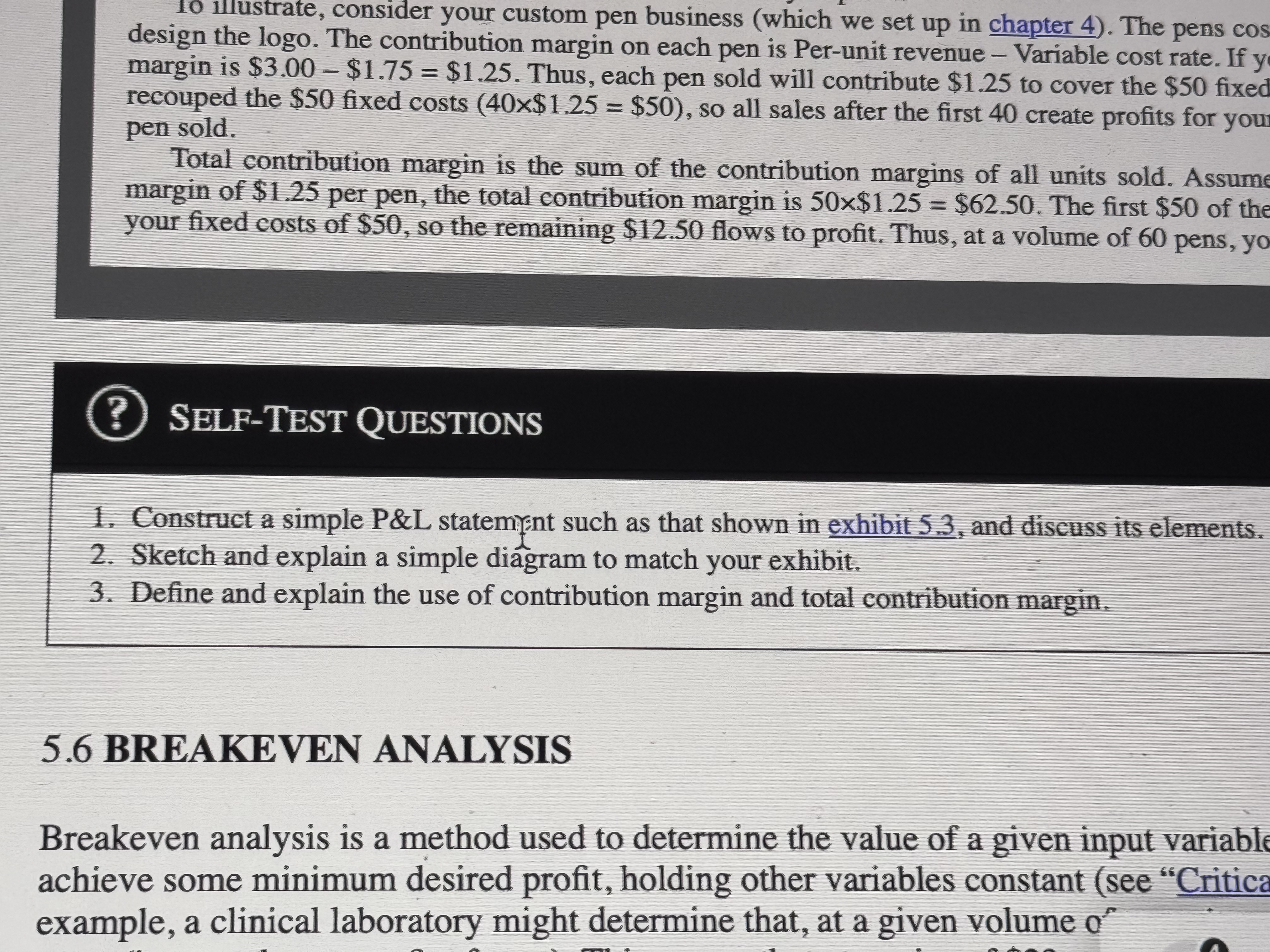 Construct a simple P&L statement such as that