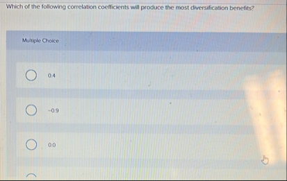Which of the following correlation coefficients