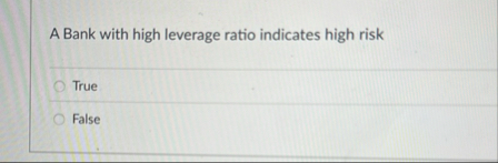 A Bank with high leverage ratio indicates high