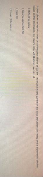 A client places a stop - loss order on a