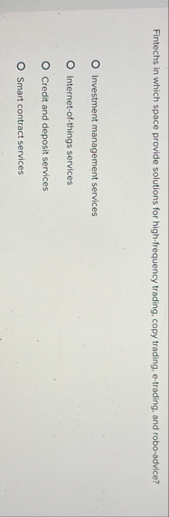 Fintechs in which space provide solutions for