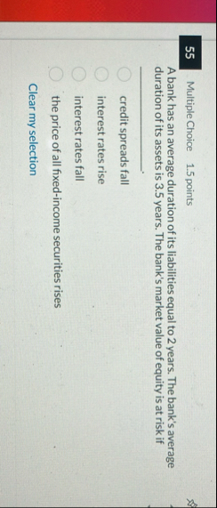 5 5 Multiple Choice 1 . 5 points A bank has an