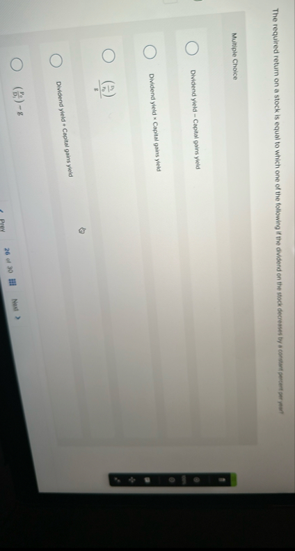 The required return on a stock is equal to which