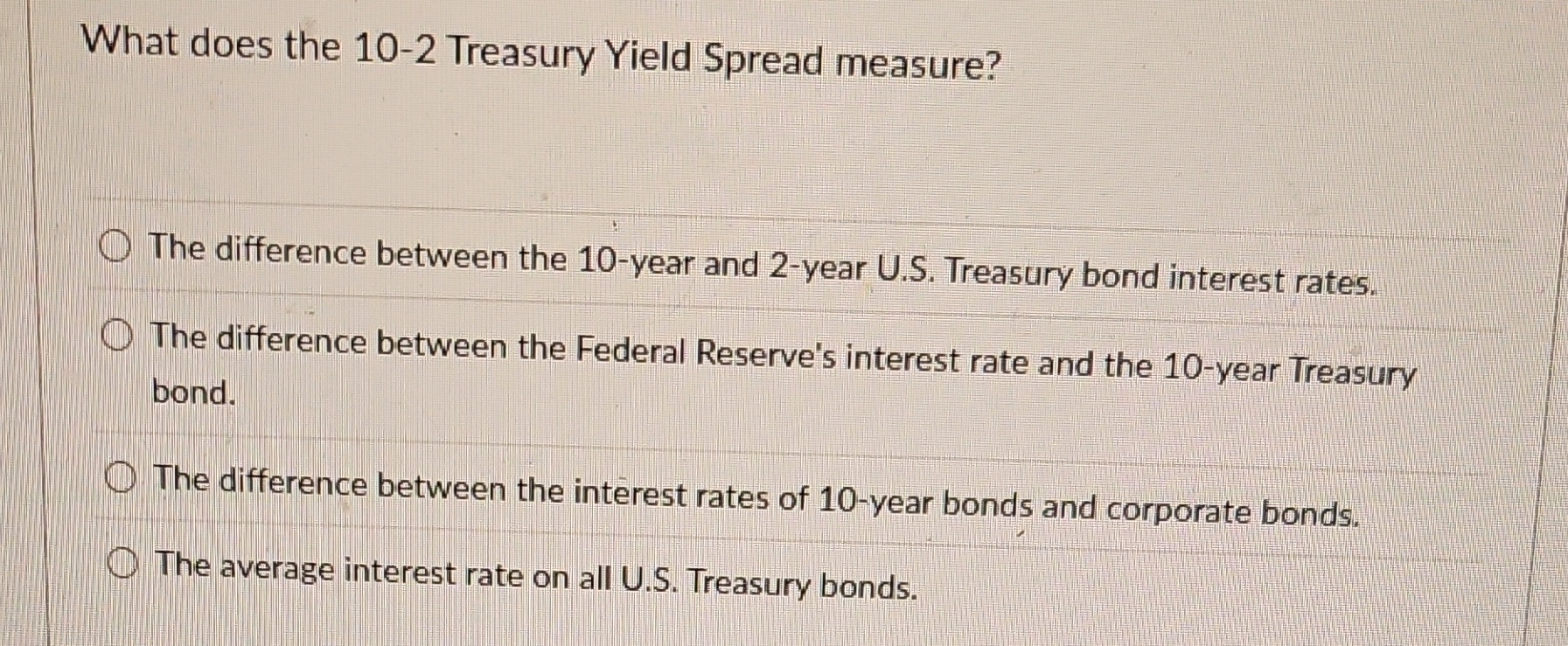 What does the 1 0 - 2 Treasury Yield Spread
