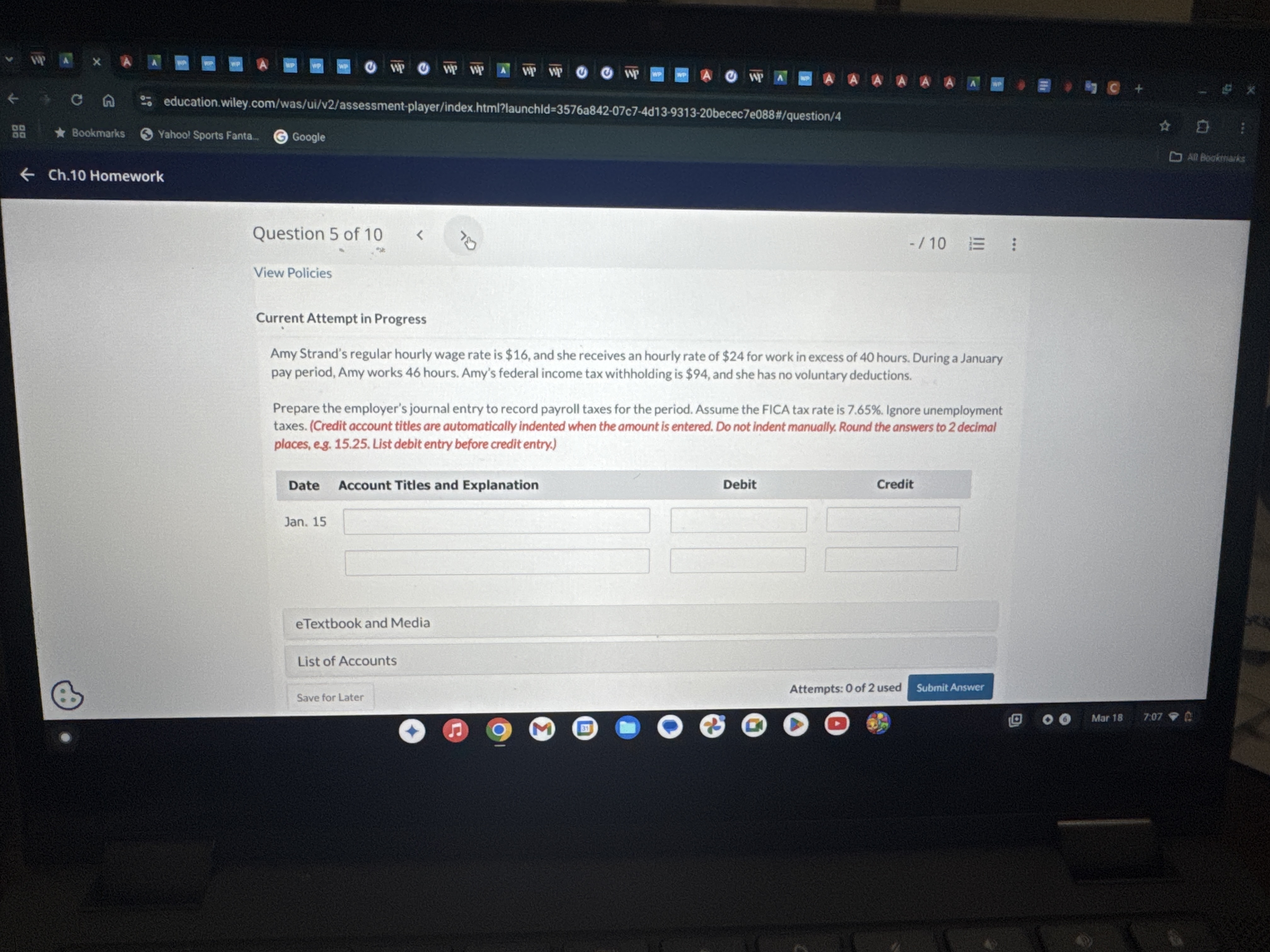 View Policies Current Attempt in Progress Amy