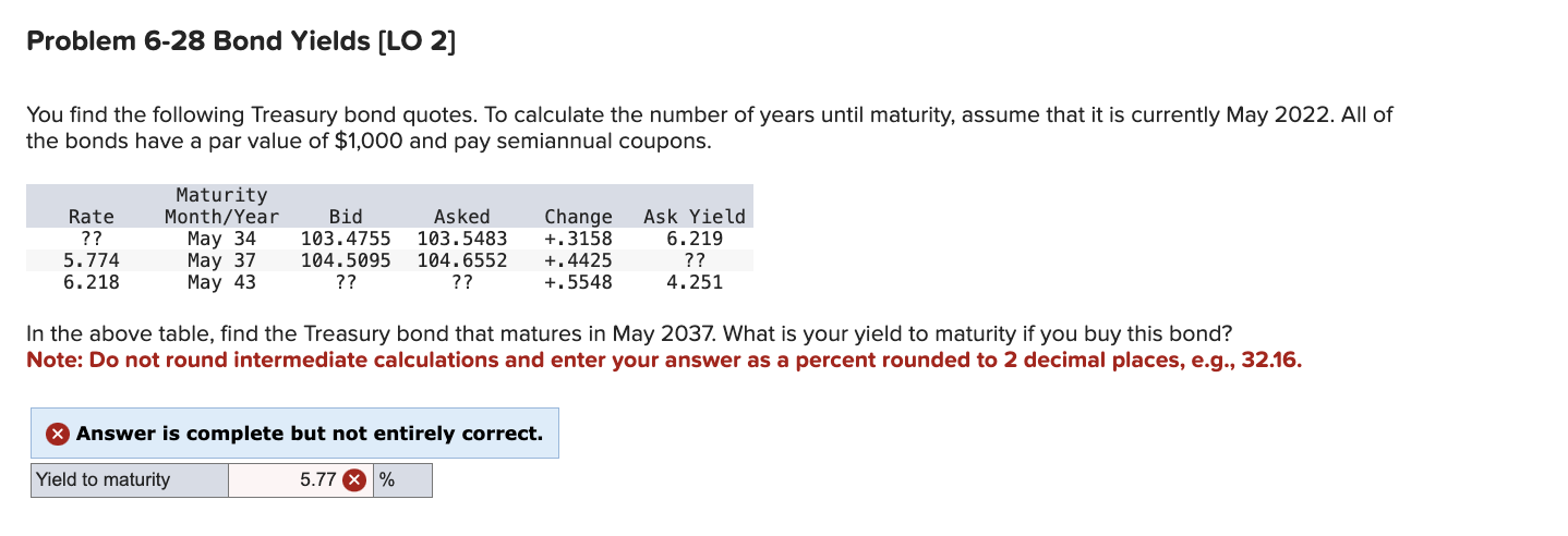 Problem 6 - 2 8 Bond Yields [ lll 2 ] You find