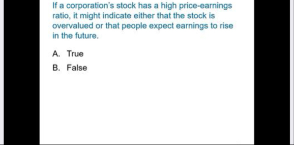 If a corporation's stock has a high price -