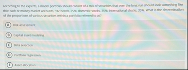 According to the experts, a model portfollo