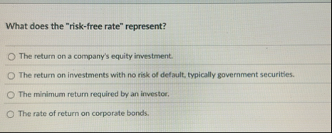 What does the "risk - free rate" represent? The