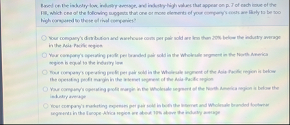 Based on the industry - low, industry - average,