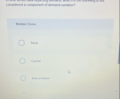 considered a component of demand variation?