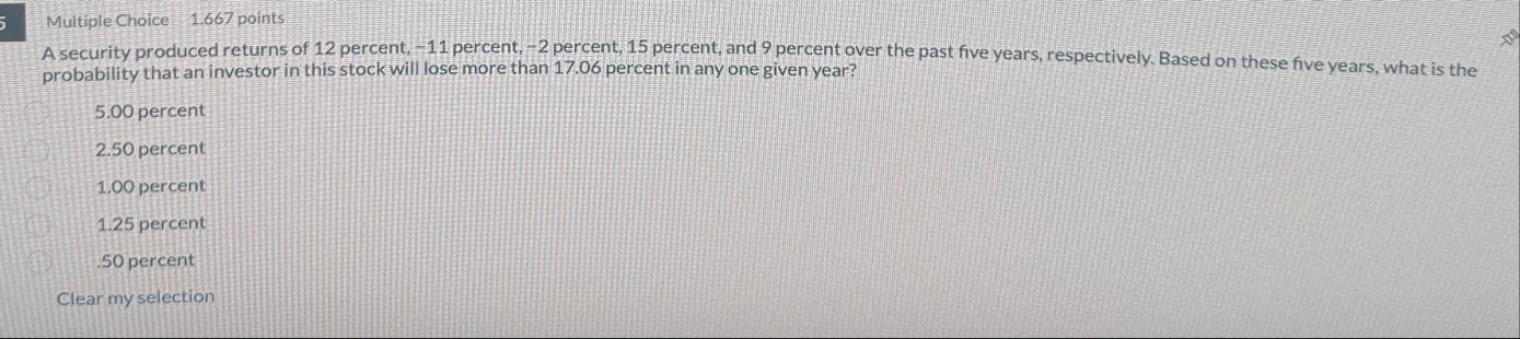 Multiple Choice 1 . 6 6 7 points A security