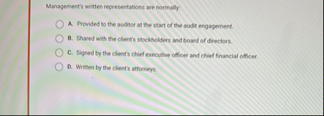 Management's written representations are