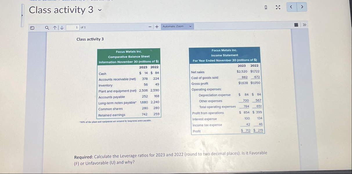 Class activity 3 1 of 1 Automatic Zoom Class