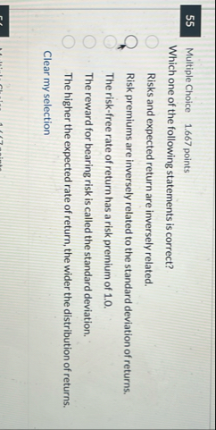 5 5 Multiple Choice 1 . 6 6 7 points Which one of