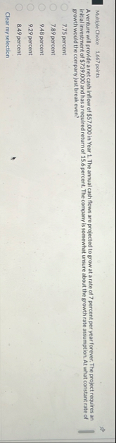 Multiple Cholce 1 . 6 6 7 points A venture will