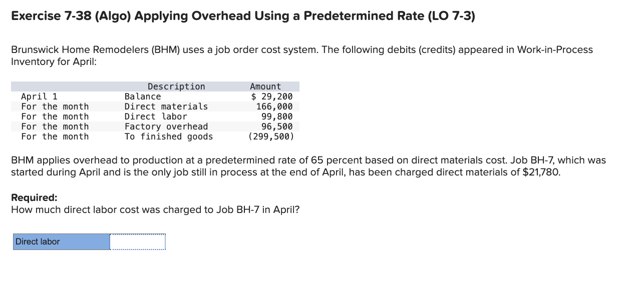Exercise 7 - 3 8 ( Algo ) Applying Overhead Using