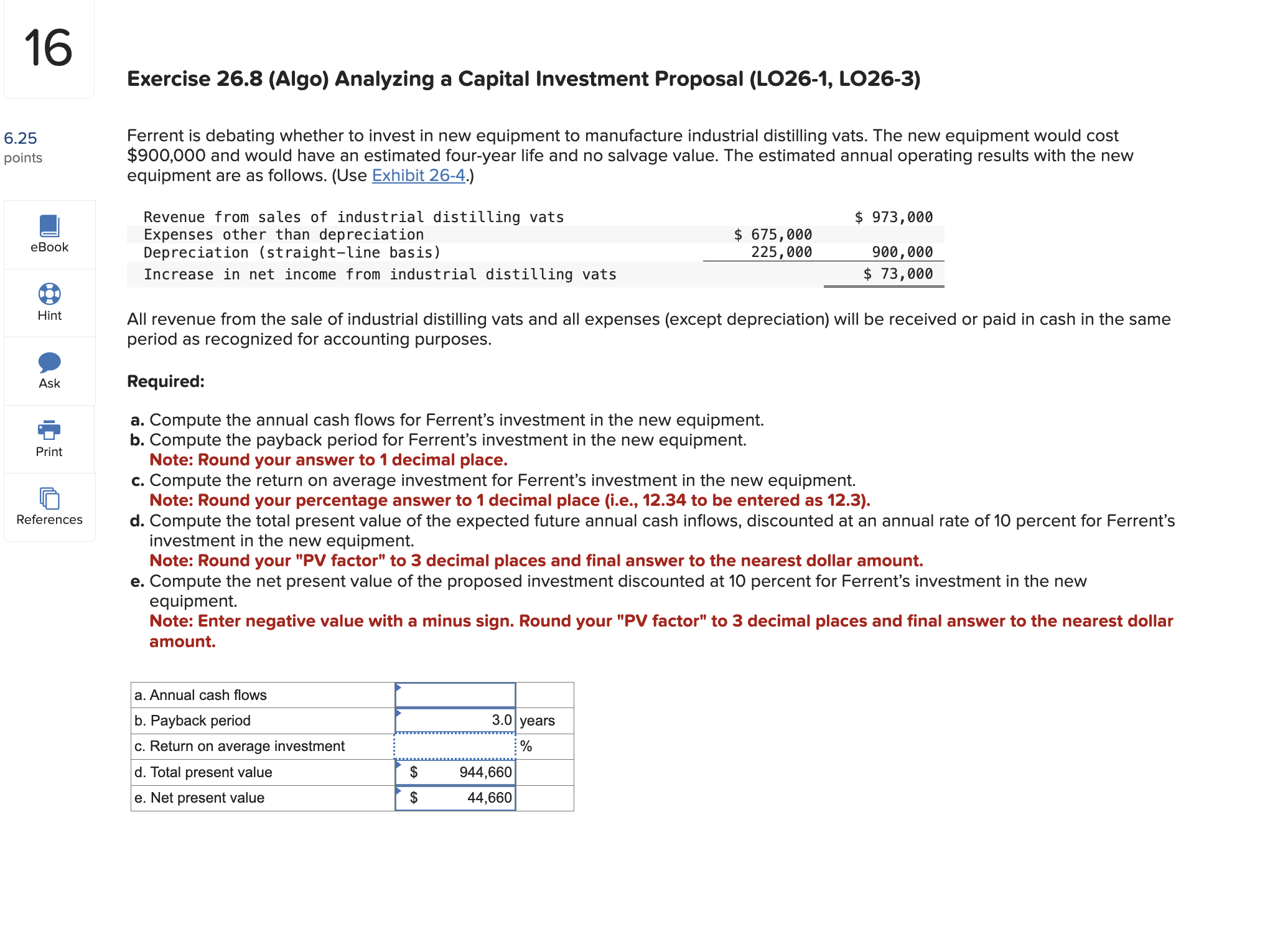 Exercise 2 6 . 8 ( Algo ) Analyzing a Capital