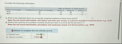 Congider the following information: a . What is