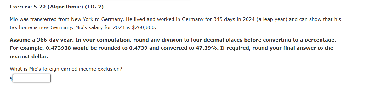 Exercise 5 - 2 2 ( Algorithmic ) ( LO . 2 ) Mio