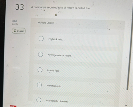 A company's required rate of return is called