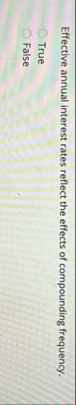 Effective annual interest rates reflect the