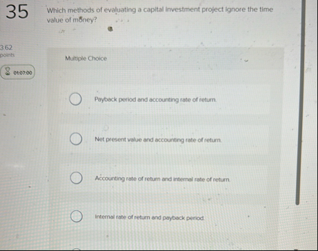 3 5 Which methods of evaluating a capital