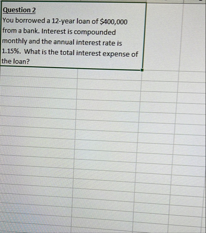 Please use microsoft excel for answering this