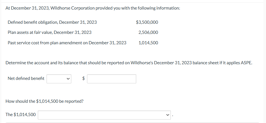 At December 3 1 , 2 0 2 3 , Wildhorse Corporation