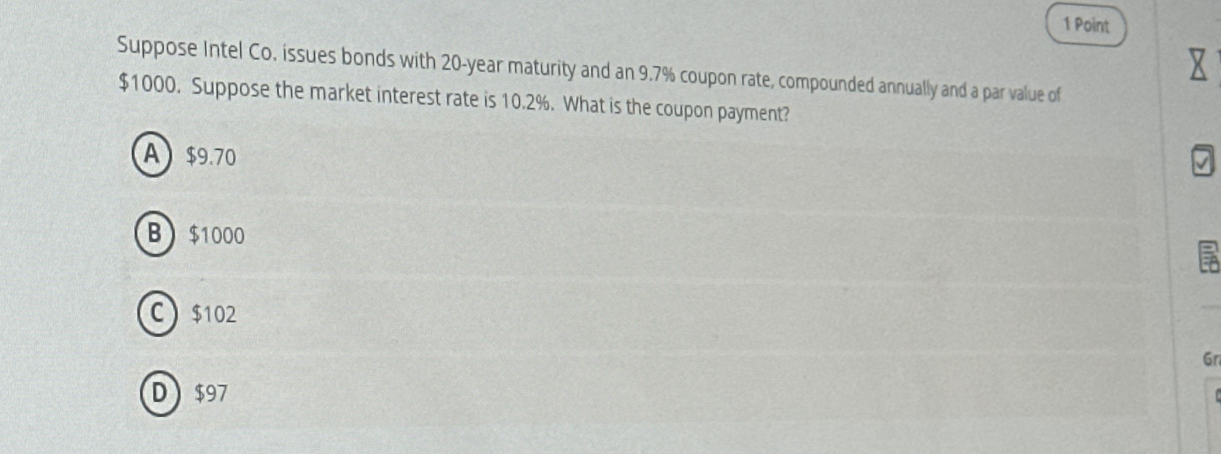 Suppose Intel Co . issues bonds with 2 0 - year