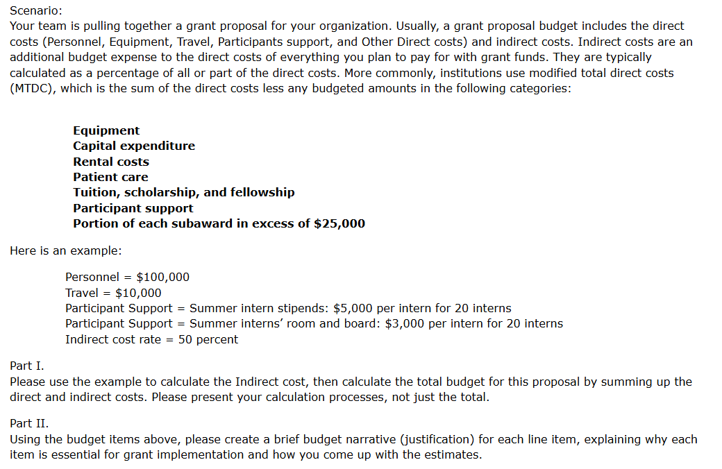 Scenario: Your team is pulling together a grant