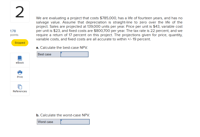 We are evaluating a project that costs \ ( \ $ 7