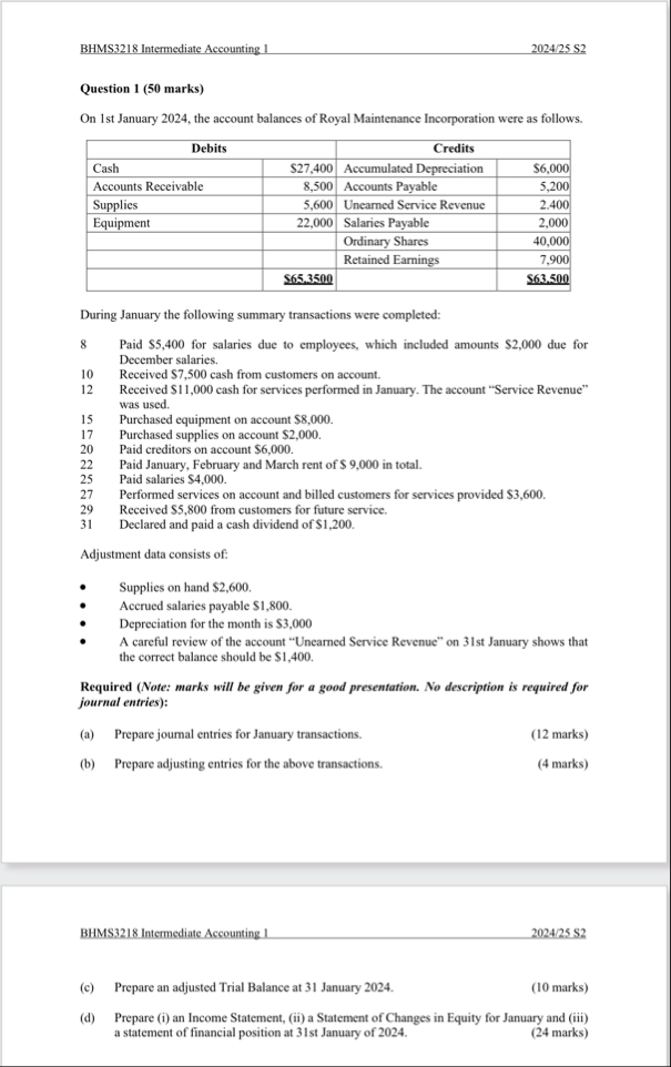 BHMS 3 2 1 8 Intermediate Accounting 1 2 0 2 4 /