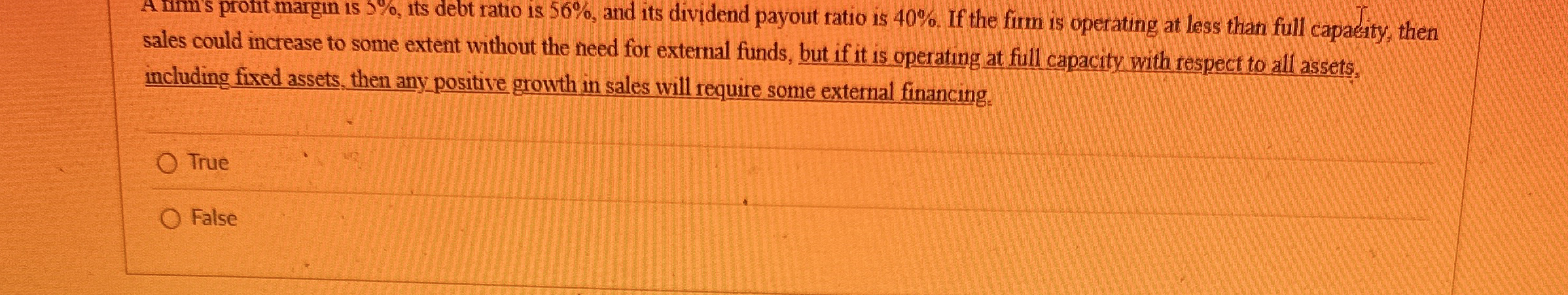 protit margm is 5 % , ts debt ratio is 5 6 % ,