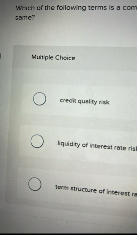 Which of the following terms is a com same?
